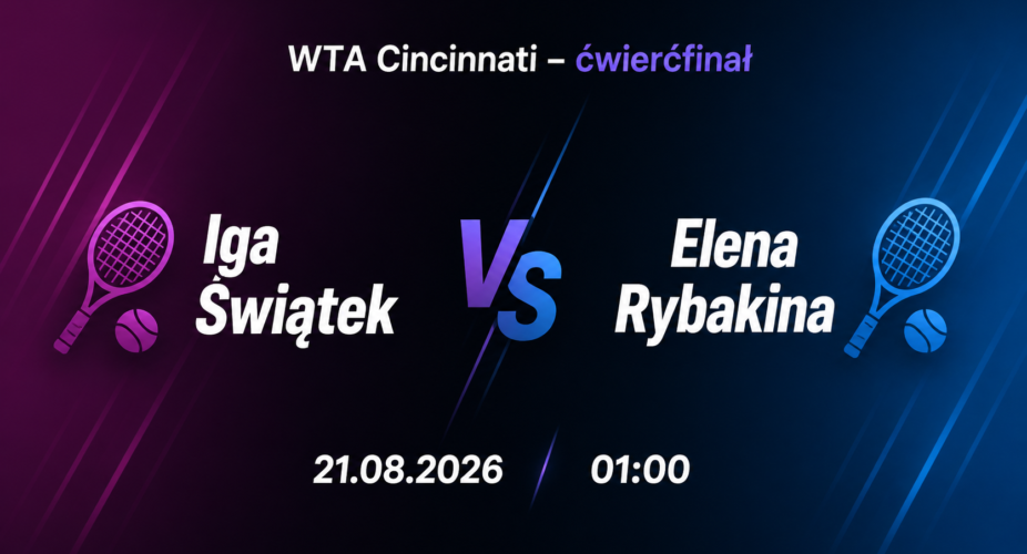 Iga Świątek – Elena Rybakina, ćwierćfinał WTA Cincinnati, 21 sierpnia 2026