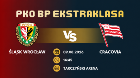 Śląsk Wrocław – Cracovia, 9 sierpnia 2026, godz. 14:45