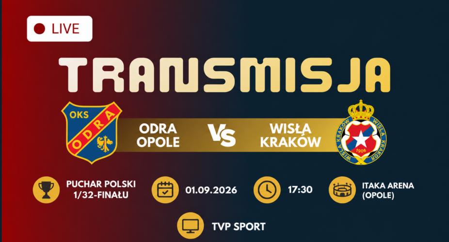 Odra Opole – Wisła Kraków, transmisja Pucharu Polski 1 września 2026